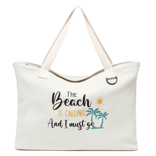 Jansben-canvas-beach-bag-C057-beach-is-calling-Front