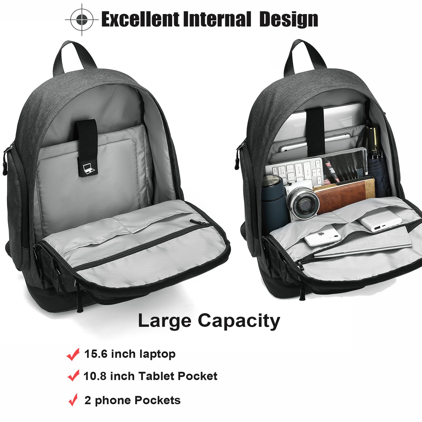 JANSBEN Business Laptop Backpack fit UP to 17 inch Laptop